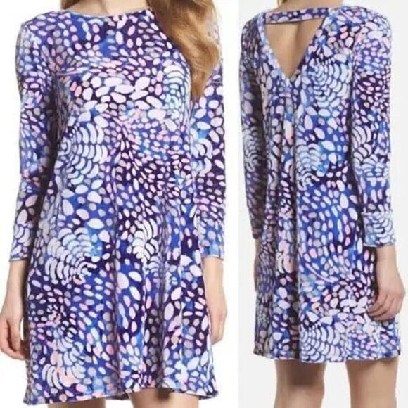 Lilly Pulitzer Women’s Size Small Olive Swing Dress Beckon Blue Sparkling Grotto - Picture 1 of 12